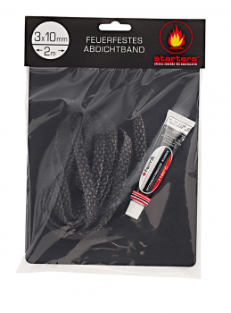Feuerfeste Ofendichtschnur, 2 m, 3 x 10 mm