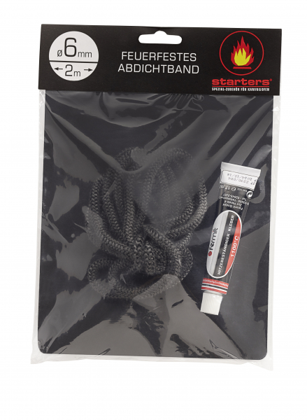 Feuerfeste Ofendichtschnur, 2 m, Ø 6 mm